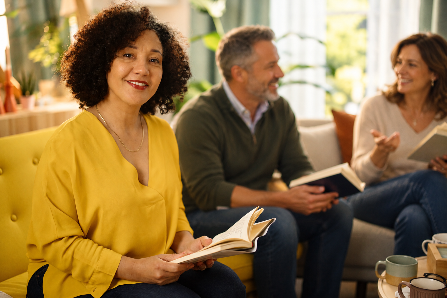 Cozy Living Room Book Club